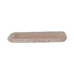 Creative Co-Op Matte Marbled Resin Tray, Blush Pink