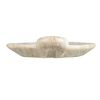 Creative Co-Op Hand-Carved Marble Dish with Handle, Beige - color: Beige, size: 5" x 4"