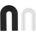 CosmoLiving by Cosmopolitan Wooden Geometric Decorative Sculpture Layered Arch Home Decor Statues, Set of 2 Accent Figurines 9", 7"H, Black