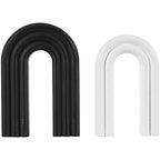 CosmoLiving by Cosmopolitan Wooden Geometric Decorative Sculpture Layered Arch Home Decor Statues, Set of 2 Accent Figurines 9", 7"H, Black