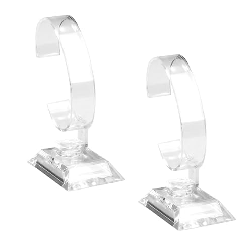 2 PCS Clear Watch Display Stand Wrist Jewelry Bracelet Display Stands Rack Shop Showcase Holder Stretchie Bangle Bracelet Display Stand