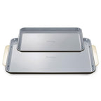 Caraway Non-Stick Ceramic Baking Sheet Duo - Naturally Slick Ceramic Coating - Non-Toxic, PTFE & PFOA Free - 18 x 13" Large & 15 x 10" Medium - Black - color: Black, size: Baking Sheet Duo