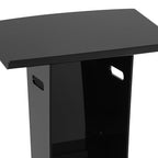 Acrylic Podium Stand with Wheels, 48.42 Inches Speaking Lectern Stand Portable Black Podium Lectern with 23.62 x 17.32 Inches Sloping Tabletop Capacity 33.07lbs for Schools, Churches - color: Black(acrylic)