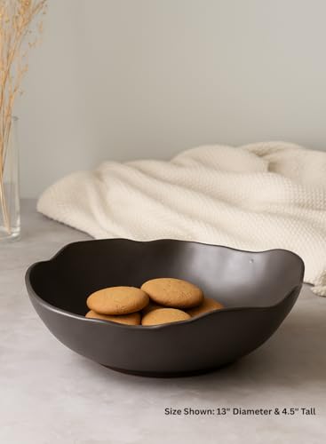 Serene Spaces Living Ceramic Collection of Plates, Bowls, Vases- Dinnerware, Centerpiece for Vintage Weddings, Events (Black - XXL - Pack of 4) - color: Black - Xxl - Pack of 4
