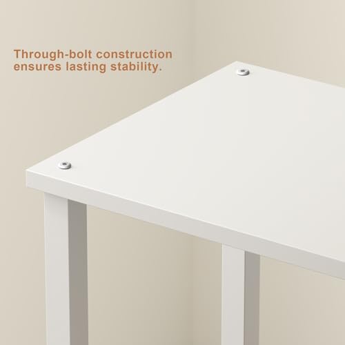 TUTOTAK End Table, Side Table, Nightstand, 2-Tier Storage Shelf, Sofa Side Table for Small Space, Living Room, Bed Room V1TB01BW034 - color: Pure White