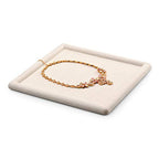 Oirlv Top Microfiber Jewelry Tray Square Nightstand Organizer Rings Earrings Necklace Trinket Storage Tray Showcase Jewelry Display (Beige) - color: Beige