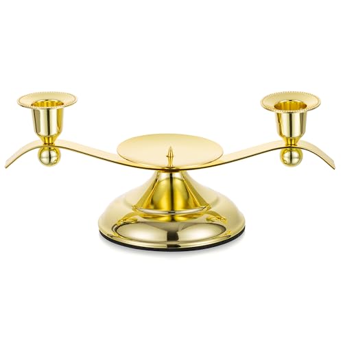 Unity Candle Holder for Wedding Ceremony Set - Romadedi 3 Arm Metal Gold Candle Stand for Pillar Taper Candlestick Unity Candles Centerpiece Decor Bride Reception Anniversary Decoration Gift