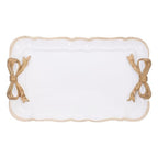 Kichvoe Retro Bowknot Jewelry Tray 7.87X4.72X0.78In Decorative Dessert Plate for Rings Necklaces Earrings Keys Holder Home Decor Cafe Display