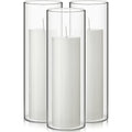 Didaey 3 Sets White Pillar Candles and Glass Candle Holders, Clear Cylinder Vases for Slim Pillar Candles Wedding Centerpieces