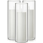 Didaey 3 Sets White Pillar Candles and Glass Candle Holders, Clear Cylinder Vases for Slim Pillar Candles Wedding Centerpieces