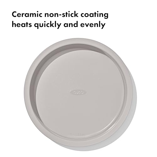 OXO Good Grips Non-Stick Pro Ceramic Coated Metal Bakeware 9” Round Cake Pan – Biscuit - color: Biscuit, size: 9" Round Cake Pan