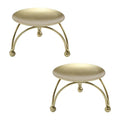 Geesatis 2 Pcs Pillar Candle Holder Metal Candlesticks Stand Holder Plate Candlelight Dinner Candle Holder for Party Wedding, Gold - color: Gold