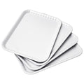 Blue Boat 15" x 11" Rectangular Serving Trays Set of 4 White, Melamine Serving Platter, Light Weight Easy to Clean Sturdy Stackable BPA-Free Dishwasher Safe