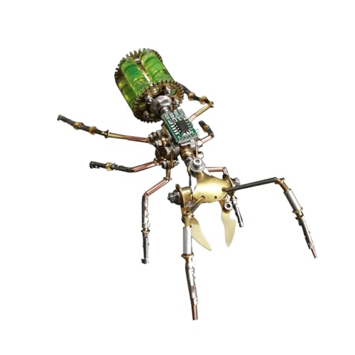 Steampunk Mechanical Ant Model Kit for Adults – 3D DIY Metal Insect Puzzle with Retro Brass Design, Collectible Robot Sculpture for Home & Office Decor, Gift for Hobbyists and Makers (Gatling Ant) - style: Gatling Ant