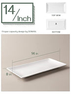 DOWAN 14" Serving Trays, Serving Platters, Ceramic Serving Platters and Trays, Rectangle Plates, Set of 3, for Weddings, Parties, Oven, Microwave, Dishwasher, Heat Resistant, Easy to Clean, White - color: 3 PCS