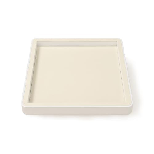 Oirlv Microfiber Jewelry Tray Showcase Display Necklace Bracelet Ring Showcase Display Empty Plate(Beige) - color: Base Tray P13425
