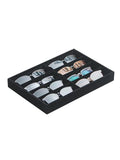 Coward Sunglass Organizer, Black Velvet Glasses Trays, Eyeglasses Watches Jewelry Display - Men Women (8 Grids) - color: Black Velvet, size: Sunglasses Tray