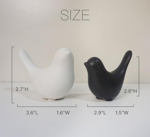 Birds Decorations for Living Room,Minimalis Statues Bookshelf Decor,Cute Decor Aesthetic for Dorm, Bedroom, Bathroom,Office(Black&White) - color: Black&white, size: S&M