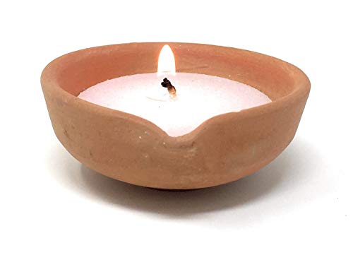 Serene Spaces Living 5-Hour Candle in Handmade Terracotta Pot by CPAA, Ideal for Lighting at Christmas, Set of 9