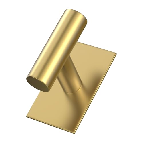 VAEHOLD Wall Towel Hooks, Heavy Duty Sticky Holder Waterproof Towel Hooks for Hanging Coat, Clothes, Closet Hook Wall Mount for Kitchen (Gold, 6 Pack) - color: Gold, size: 6 Pack