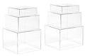 Red Co. Set of 3 Crystal Clear Acrylic Cube Display Nesting Risers with Hollow Bottoms, Transparent - 2 Pack - color: Clear, size: 6",7",8" - 2 pack