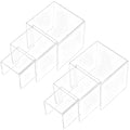 Chuangdi 2 Sets Acrylic Display Risers, Product Stand, Jewelry Display Riser Shelf Showcase Fixtures for Dessert Cupcake Candy Figure Treat Action Showcase(Clear,Medium Set) - color: Clear, size: Medium Set