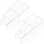 Chuangdi 2 Sets Acrylic Display Risers, Product Stand, Jewelry Display Riser Shelf Showcase Fixtures for Dessert Cupcake Candy Figure Treat Action Showcase(Clear,Medium Set) - color: Clear, size: Medium Set