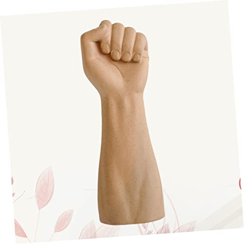 Cabilock Creative Light Brown Ceramic Hand Shaped Vase for Desktop Decoration Unique Handmade Art Flower Arrangement Ornament Home Decor Office and Living