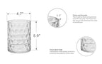 5‘ Wide 6" High Decorative Glass Cylinder Vase with Dimpled Circle Pattern, 8 Inch Tall, Clear (1, 5"x6") - size: 5"x6"