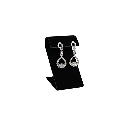 MOOCA 6 Black Velvet Earring Stand Showcase Displays Earring Jewelry Display Stands, 3 1/4 in H, Black Velvet - color: Black Velvet, Regular