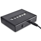 6 LED Light Pedestal - Rectangular Satin Matte Black Lacquer White Light Stand Base for 3D Art Glass, Room Decor and Gemstones and Crystals - AC/USB Adapter Powered (Black)