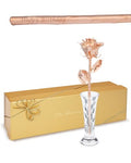 Forever Rose The Rose Gold Dipped Rose, Custom Laser Engraved Rose Gold Flower in an Elegant Glass Vase & Gift Ready Box, Handcrafted Luxury Anniversary, Birthday, Wedding or Valentine’s Keepsake - color: Rose Gold