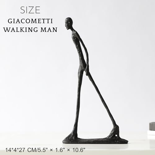 Giacometti Walking Man Sculpture – 10.6" Luxury Handcrafted Metal Modern Art Statue – Exclusive Designer Home Decor Accent – Premium Office Decoration & Collector’s Gift Piece
