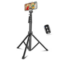 Sensyne 67" Phone-Tripod, Extendable Cell Phone Tripod Stand & Selfie Stick with Wireless Remote and Phone Holder, Compatible with iPhone Android Phone, Camera - color: Black, size: 67-inch