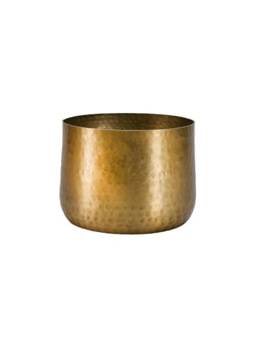 Serene Spaces Living Antique Brass Look Gold Hammered Pots: Stylish Indoor Planter, Decorative Accent for Potted Plants, Gold Flower Vase - Perfect for Weddings or Centerpieces, Small - size: Small, Pack of 1