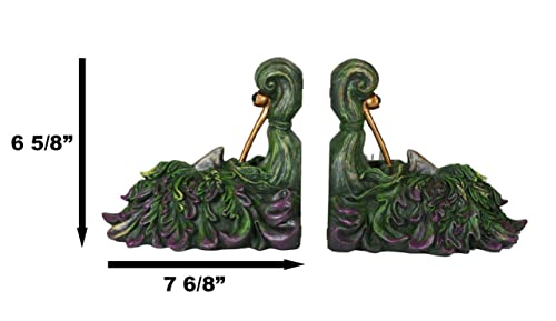 Ebros Gift Mythical Forest Tree Spirit Ent Celtic Greenman with Cigar Pipes Decorative Bookends Figurine Pair Set Wicca Horned God Sculptural Bookend Library Bookshelf Accent
