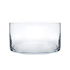 Royal Imports Flower Glass Vase Decorative Centerpiece for Home or Wedding - Cylinder Shape, 4" Tall, 8" Opening, Clear - size: 8" wide x 4" tall
