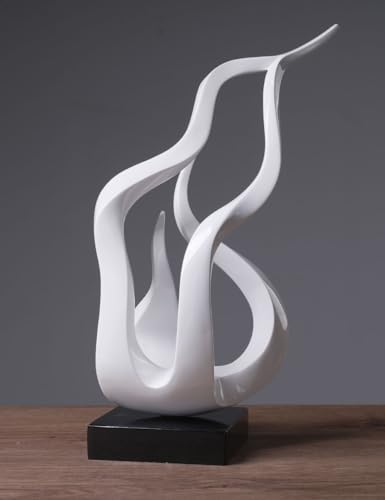 Abstract Sculpture Decor Modern Art Gift Holy Flame Figurine Statue for Home Office Living Dining Room White 16.5 Inch - color: White