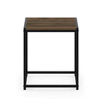 FURINNO Camnus Modern Living End Table, Columbia Walnut, 15.75 in x 15.75 in x 17.83 in - color: Columbia Walnut, size: 1 Tier, Metal Frame