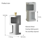 Modern Side Table,Small end Table for Small Spaces,Metal nightstand with Storage Shelf,Space-Saving Bedside Table Accent Table Drink Tables for Living Room,Bedroom.No Assembly Required - color: White Trumpet
