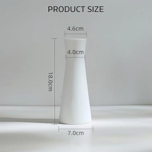 7 inch Modern Minimalist White Ceramic Vase Small Table Single Stem Vase for Home and Office Desk Decor Centerpiece
