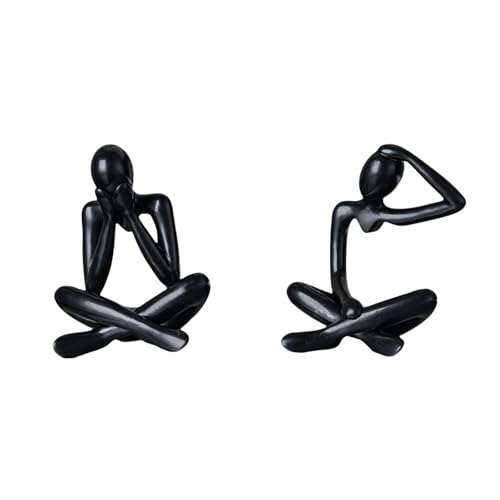 Fenteer Thinker Figurine Abstract Sculpture Minimalist Desktop Ornament Creative PP Material Suitable for Living Room Office Shelf Bedroom Cabinet Gift