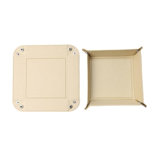 siduater Valet Tray Desktop Storage Organizer – Vegan Leather Catchall Bedside Vanity Tray Nightstand Caddy Holder for Remote Controller, Watch, Keys, Phone, Wallet, Coin, Jewelry, Beige - color: Beige