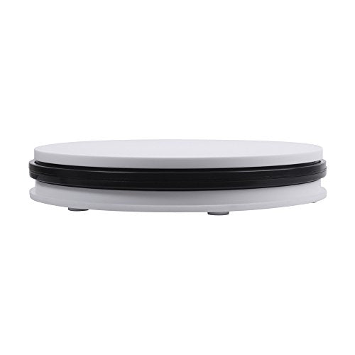 fotoconic White Electric Motorized Rotating Turntable Display Stand, 14 Inch / 35cm Diameter, 110 Lb Centric Loading for Shop Display - size: White 14", 110 Lb Max Loading