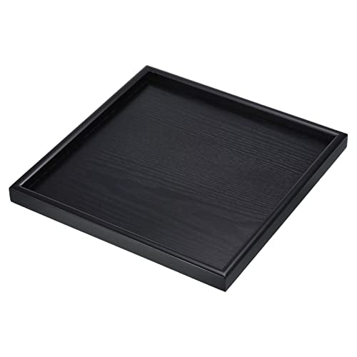 PATIKIL Wood Serving Tray 12 Inch, Square Decorative Platter for Home Decor Kitchen Table Candle Holder, Black - size: 12 Inch