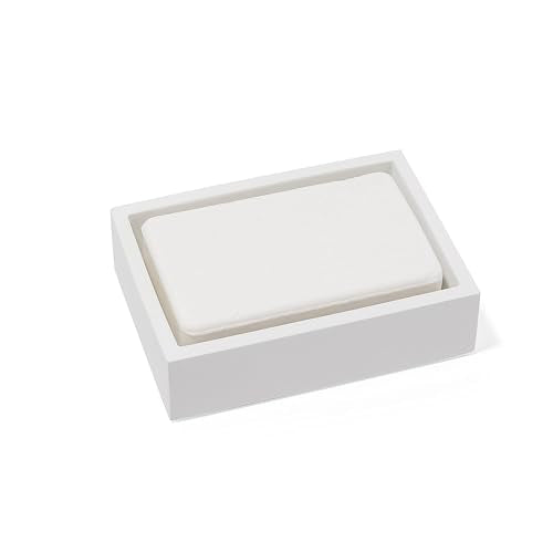 YEW DESIGN - Matte White Square Soap Dish for Bathrooms and Kitchens (Square White) - color: Matte White, size: Soap Dish Square