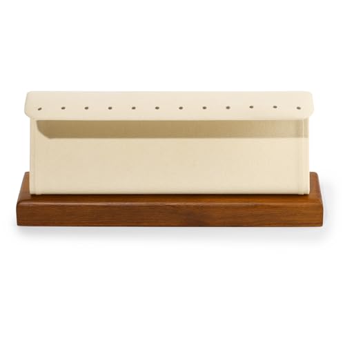 Solid Wood Jewelry Earrings Display Stand Small Jewelry Display for Long Earrings(Beige) - color: Beige