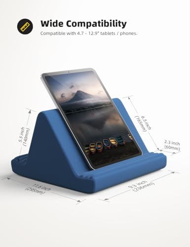 Lamicall Tablet Pillow Stand, Pillow Soft Pad for Lap - Tablet Holder Dock for Bed with 6 Viewing Angles, for iPad Pro 9.7, 10.5, 11, 12.9 Air Mini 4 3, Kindle, Galaxy Tab, E-Reader, Royal Blue - color: Royal Blue