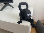 Kettlebell Desk Decor with Articulated Legs – Fitness Gym Inspired Mini Sculpture for Home & Office
