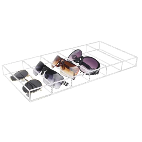 Sunglass Organizer Case, Glasses Holder Storage for Multiple, Acrylic Sunglasses Drawer Tray, 1 Pack